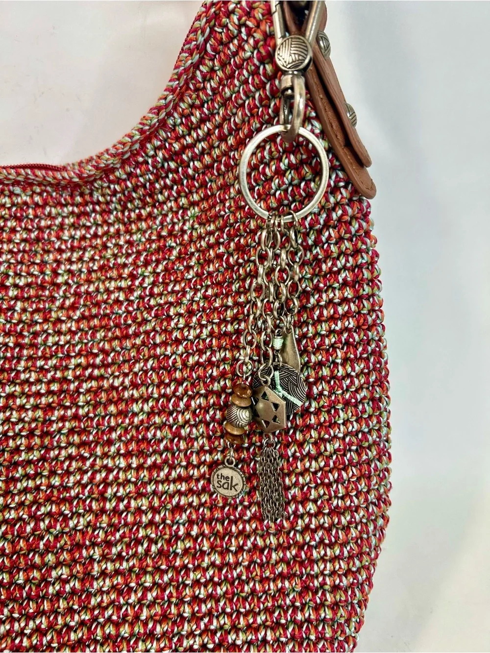 The Sak Sequoia Crochet Hobo, Red Static, Large